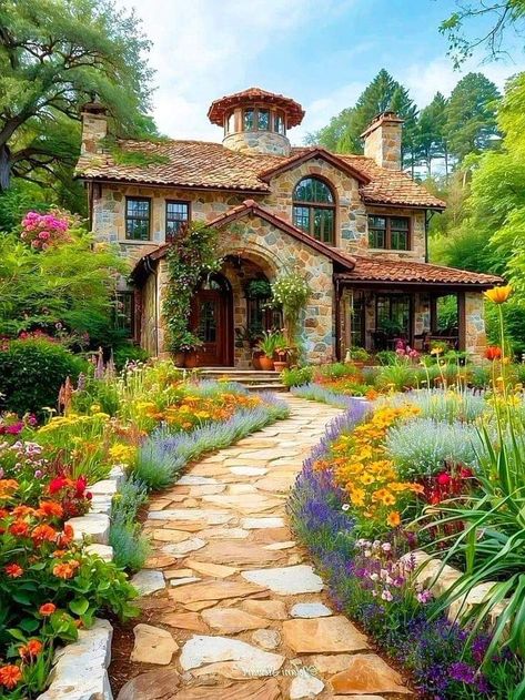 English Countryside Home, Storybook Homes, Stone Cottages, Rustic Home Design, Beautiful House Plans, Countryside House, Village House Design, Cute House, Dream House Exterior