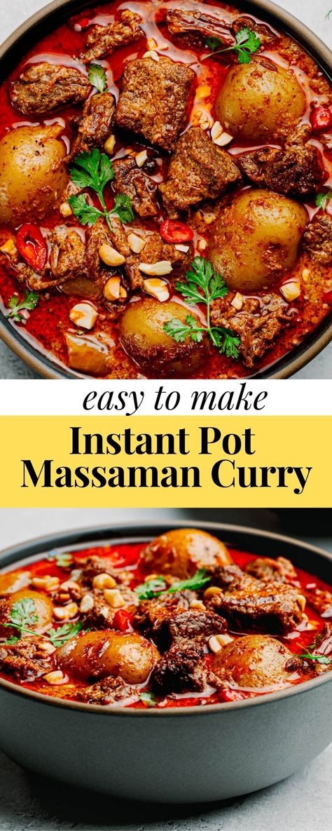 Beef Massaman, Beef Massaman Curry, Beef Curry Recipe, Massaman Curry, Mutton Recipes, Beef Curry, Curry Dishes, Beef Recipe, Instant Pot Pressure Cooker