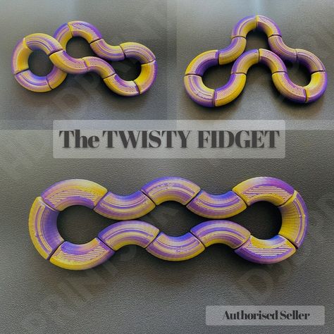 The Twisty Fidget 3D Printed Desk Toy Engaging & Fun Twisty Fidgety-tactile Sound - Etsy 3d Fidget Toy, 3d Print Fidget Toy, Wire Fidget, 3d Print Fidget, Printed Desk, Figet Toys, Desk Toy, Fidget Spinners, Desk Toys