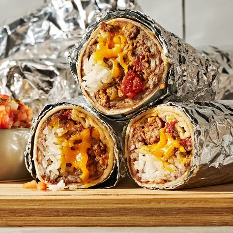 Freezer Burritos Freezer Burritos, Feta Dip, Burritos Recipe, Whipped Feta, Baking Project, After School Snacks, Refried Beans, Freezer Meals, Ground Beef Recipes