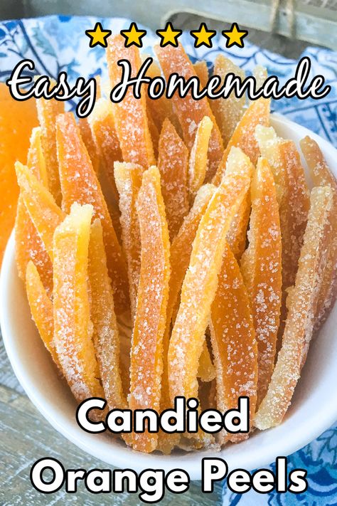 You have to try these Easy Homemade Candied Orange Peels. Perfect for baked goods, desserts, and even additions to dinner, these candied orange peels are also a great food gift idea for the holidays. Candied Orange Peel Recipe, Orange Peel Recipe, Candied Orange Peels, Candied Fruits, Orange Outfits, Candied Orange, Orange Peels, Candied Orange Peel, Holiday Foods