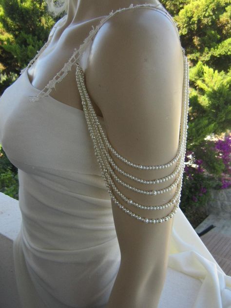 Bridal accessories Wedding Dress Straps, Shoulder Jewelry, Shoulder Necklace, Dress Straps, Wedding Dresses With Straps, Wedding Robe, Back Necklace, Necklace Bridal, Custom Ideas