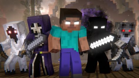 Herobrine with this his friends!! Minecraft Null, Null Minecraft, Herobrine Wallpaper, Entity 303, Minecraft Animation, Monster School, Minecraft Pictures, All Minecraft, Minecraft Anime