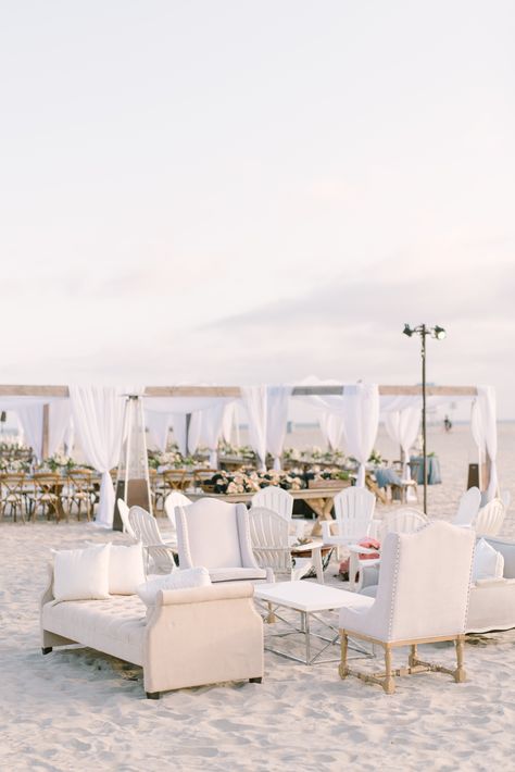 Gorgeous beige and white decor for beach wedding in San Diego Hotel Del Coronado Wedding, San Diego Beach Wedding, Cocktail Hour Decor, Wedding Cocktail Hour, Coronado Beach, Beachside Wedding, Cocktail Hour Wedding, Hotel Del Coronado, Cabo Wedding