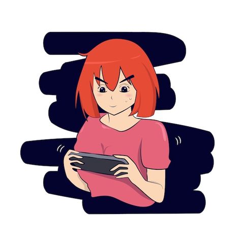 Playing Video Games Drawing, Playing Games Drawing, Playing Online Games, Mobile Cartoon, Happy Character, Badass Drawings, Girl Drawing Easy, Retro Room, Character Cartoon