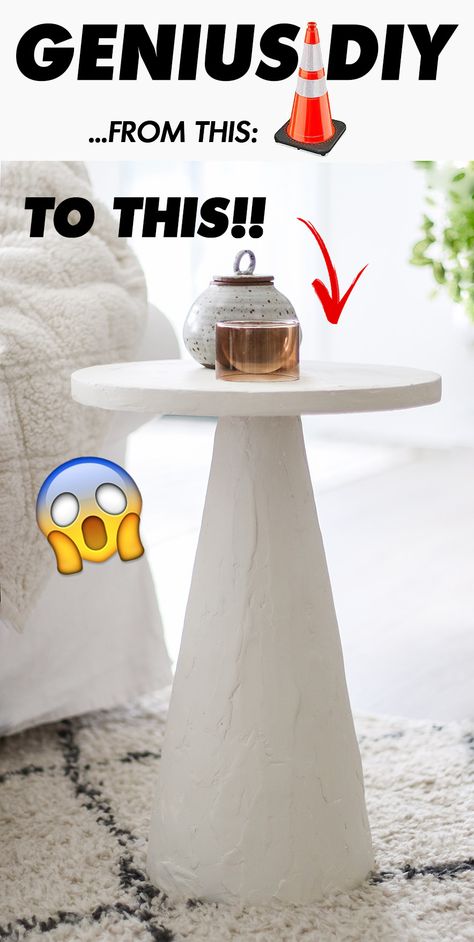 pedestal side table diy Diy Round Entry Table, Diy Pedestal Side Table, Diy Martini Table, Drink Table Diy, Creative Side Tables, Diy Modern Side Table, Diy Drink Table, Round Side Table Diy, Pedestal Table Diy