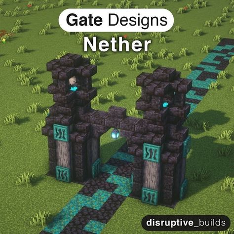 Enderman House Minecraft, Minecraft Nether Path Design, Conduit Minecraft Design, Minecraft Nether Statue, Minecraft Basalt Builds, Nether Hallway Minecraft, Minecraft Nether Fortress Ideas, Nether Themed Minecraft House, Nether Themed Builds