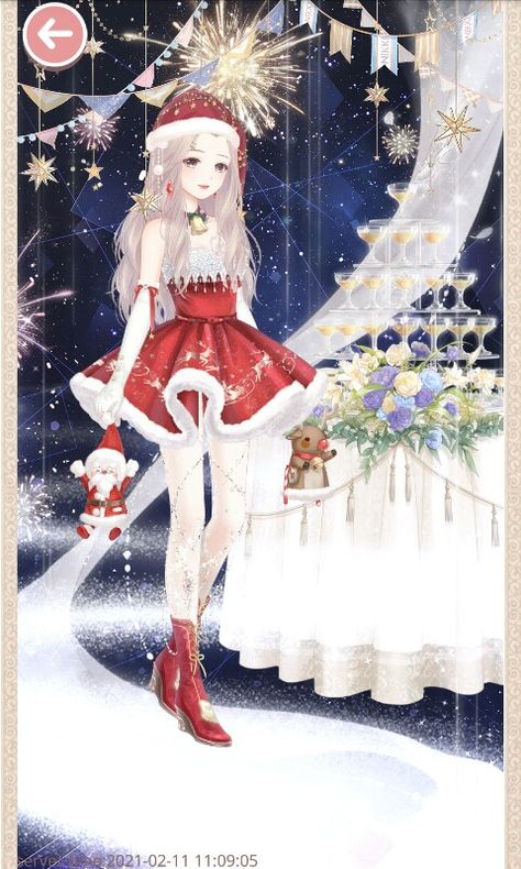 Shoujo Anime, Love Nikki, Anime Christmas, Anime Clothes, Fantasy Dress, Gaming Clothes, Merry Christmas And Happy New Year, Anime Outfits, Christmas Outfit