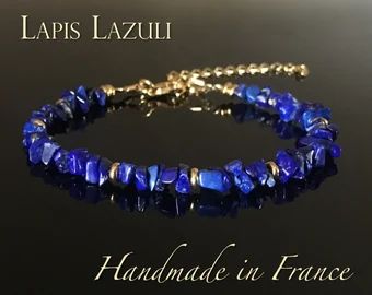 Lapis Lazuli Dainty Bracelet Adjustable Tiny Faceted Genuine | Etsy Raw Lapis Lazuli, Healing Gemstone Bracelets, Lapis Lazuli Crystal, Lapis Lazuli Bracelet, Blue Topaz Bracelet, Lapis Lazuli Jewelry, Natural Stone Jewelry, Crystal Beads Bracelet, Boho Bracelet