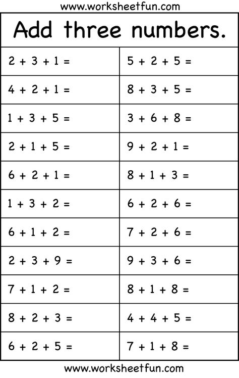 Add three numbers – 1 Worksheet / Worksheets 3 Number Addition Worksheets, Kg3 Math Worksheets, Add Three Numbers First Grade, Free First Grade Math Worksheets, Maths Grade 4 Worksheets Free Printable, 1 St Grade Math Worksheets, Grade 3 Math Worksheets Free Printable, Worksheet Math Grade 1, Grade 1 Math Worksheets Free Printable