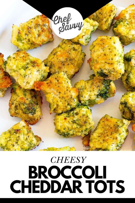 Save this Easy Cheesy Healthy Broccoli Cheddar Tots Recipe! Broccoli Cheddar Tots are a delicious and nutritious snack made from finely chopped broccoli mixed with plenty of cheese and baked until crispy perfection! They are the perfect healthier alternative to traditional tater tots and a hit to both kids and adults alike! Follow Chef Savvy for more Healthy Snacks and Broccoli Recipes! Broccoli Cheddar Tots, Broccoli Cheese Tots, Broccoli Tater Tots, Broccoli Tots, Recipe Broccoli, Chopped Broccoli, Chef Savvy, Healthy Broccoli, How To Make Broccoli