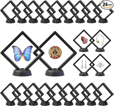 Amazon.com: Msoesticc.dl 24Pcs 3D Floating Display Case, Transparent PE Film Jewelry Storage Box for Ring Earring Necklace Bracelet - Dustproof & Portable (3.5 x 3.5 x 0.8 Inches) : Clothing, Shoes & Jewelry Film Jewelry, Jewelry Display Case, Jewelry Display Box, Coin Display, Jewelry Storage Box, Air Blower, Jewelry Display Stands, Ring Earring, Jewelry Showcases