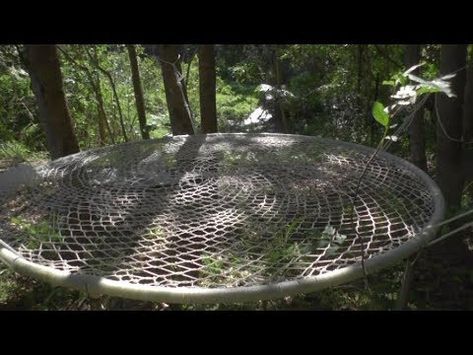 Make an Amazing Dream Catcher Hammock Bed - YouTube Trampoline Hammock Diy, Old Trampoline Ideas, Trampoline Upcycle Ideas, Trampoline Upcycle, Trampoline Hammock, Recycled Trampoline, Trampoline Ideas, Trampoline Bed, Old Trampoline