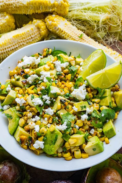 Jalapeno Salad Recipes, Lime Corn Salad, Jalapeño Salad, Jalapeno Salad, Salad With Jalapeno, Corn Salad With Avocado, Lime Corn, Meal Sides, Tasty Salads