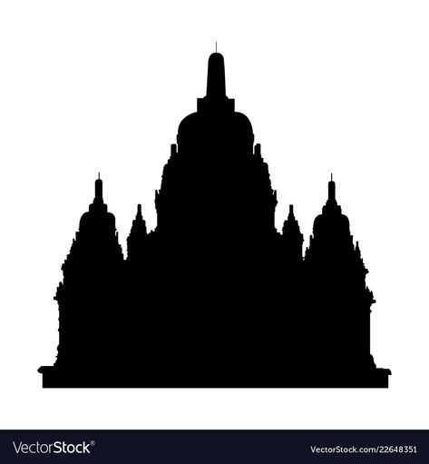 Temple Silhouette, Temple Vector, Ganesha Drawing, Creative Banners, Night Illustration, Indonesian Art, Hindu Temple, Black Silhouette, Buddhist Temple