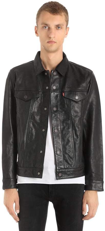 The Trucker Leather Jacket Suede Coat, Trucker Jacket, Leather Jacket Men, Leather Men, New Look, Levi's, Leather Jacket, Leather