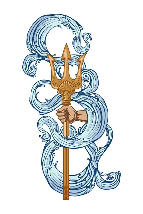 Unalome And Lotus, Poseidon Drawing, Unalome Meaning, Poseidon Symbol, Lotus Tattoo Ideas, Percy Jackson Tattoo, Unalome Symbol, Trident Tattoo, Poseidon Trident