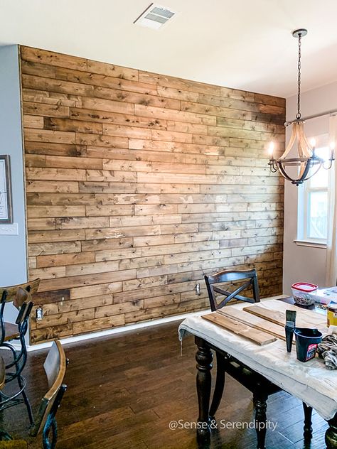 Quick & Easy DIY Cedar Plank Feature Wall Rustic Plank Wall, Wood Plank Kitchen Wall, Accent Plank Wall, Raw Wood Accent Wall, Rustic Wood Feature Wall, Wood Planked Walls, Weathered Wood Accent Wall, Wood Shiplap Wall Bedroom, Pallet Accent Wall Living Room