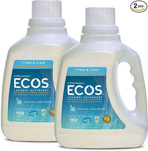 Amazon.com: Earth Friendly Products Ecos 2x Liquid Laundry Detergent, Free & Clear, 100 Fl Oz (Pack of 2): Gateway All Natural Laundry Detergent, Ecos Laundry Detergent, Shower Baskets, Homemade Fabric Softener, Soap Berries, Hypoallergenic Laundry Detergent, Natural Laundry Detergent, Natural Laundry, Liquid Laundry Detergent