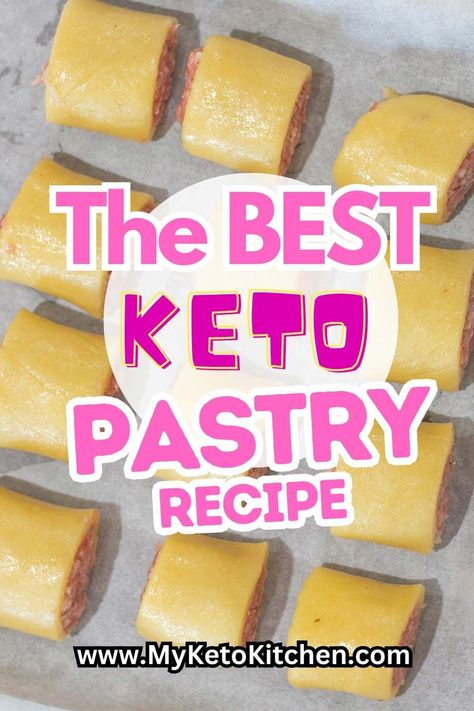 A delicious keto pastry recipe that is very easy to make with low-carb and gluten-free ingredients found at the grocery store. This keto-friendly pasty can be made in minutes and is perfect for pies, sausage rolls, and more baking dishes. Sausage Roll Pastry, Keto Pastry, Pastry Dough Recipe, Pasties Recipes, Easy Keto Meal Plan, Pastry Recipe, Keto Cheese, Keto Friendly Desserts, Keto Diet Food List