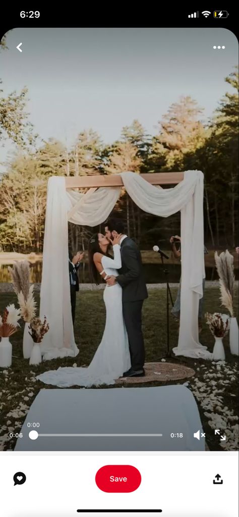 Wedding Altar Without Flowers, Drapes On Arch Wedding, Arch Decoration Wedding Simple, Indoor Arbor Wedding, Wedding Arch White Draping, Plain Wedding Arch, Wedding Arbour Simple, Wedding Arbor No Flowers, Wedding Arch Ideas Square