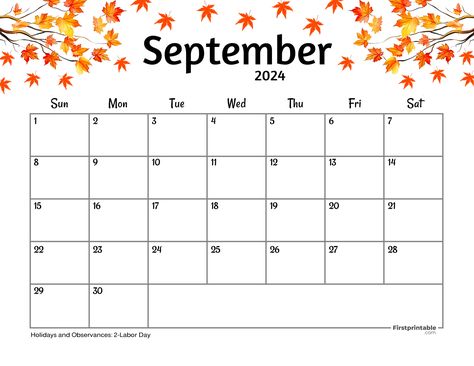 Free Printable & Fillable September Calendar 2024 Autumn Themed with US holidays Free September Calendar Printable, September Printable Calendar 2024, Free Printable September 2024 Calendar, September Month Calendar 2024, Free Printable Calendars 2024, Printable Monthly Calendar 2024 Free, Free Monthly Calendar Printable 2024, September 2024 Calendar Printable, Monthly Calendar Printable 2024