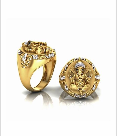 Temple jewellery rings Boys Rings, Boy Jewelry, Gold Jewellery India, Latest Gold Ring Designs, Hindu Jewelry, Mens Ring Designs, Couple Ring Design, Gold Finger Rings, Ring Jewellery Design