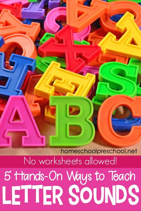 It's too easy to get caught in the drill and kill approach to letter sounds. But teaching phonics shouldn't be dull. Use these 5 techniques and have a blast teaching letter sounds! Letter Sound Games, Sound Activities, Teaching Letter Sounds, Preschool Phonics, Letter Sound Activities, Homeschooling Preschool, Alphabet Sounds, Preschool Reading, Letter Sound