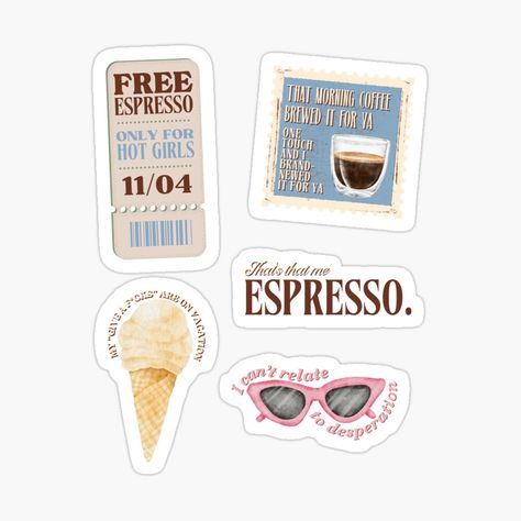 Get my art printed on awesome products. Support me at Redbubble #RBandME: https://www.redbubble.com/i/sticker/sabrina-espresso-pack-by-karma-style/160427475.JCQM3?asc=u Phone Cover Stickers, Sticker Design Inspiration, Sabrina The Teenage Witch, Cute Laptop Stickers, Collage Phone Case, Stationary School, Scrapbook Stickers Printable, Coffee Stickers, Phone Stickers