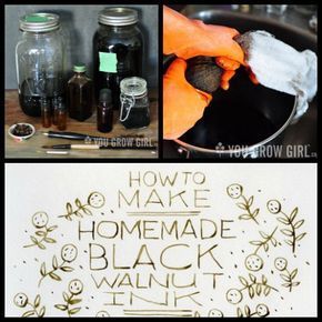 How To Make Black Walnut Ink | Natural Black Walnut Ink For Writing & Art | You can easily make a good quality black walnut ink at home for writing and art. How To Make Ink, Arty Ideas, Walnut Ink, Calligraphy Tutorial, Rainy Day Fun, Writing Art, Homestead Survival, Pottery Crafts, Eco Printing