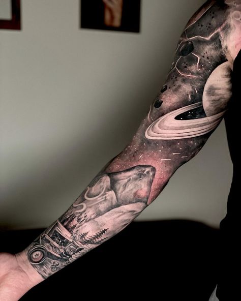 Universe Tattoo The Universe Tattoo, Full Arm Sleeve Tattoo, Galaxy Tattoo Sleeve, Full Arm Sleeve, Arm Sleeve Tattoo, Universe Tattoo, Tattoos Inspiration, Galaxy Tattoo, Full Sleeve Tattoo