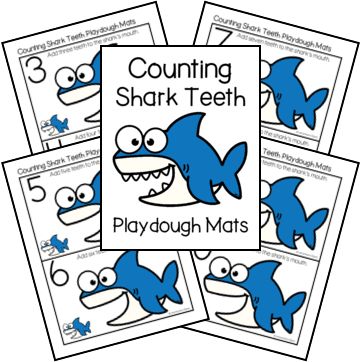 Shark Math Mats - Homeschool Share Shark Math Preschool, Shark Activities For Toddlers, Shark Activities For Preschool, Preschool Playdough Mats, Preschool Playdough, Ocean Activities Preschool, Ocean Preschool, Clark The Shark, Colors Learning