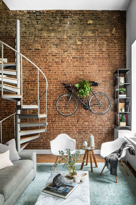 exposed brick Brick Apartment, Bricks Wall, Brick Interior Wall, Industrial Apartment, Loft Stil, Vintage Industrial Decor, Burger Restaurant, Exposed Brick Walls, Loft Living