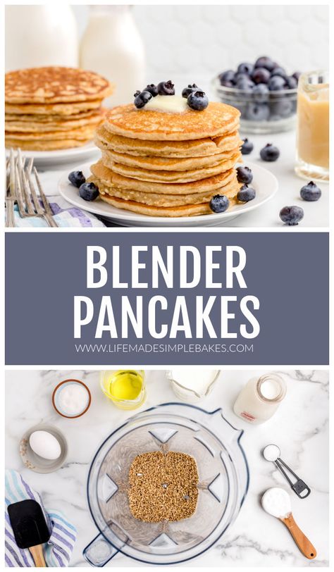 Hearty whole wheat blender pancakes are the perfect combination - easy, healthy, and delicious! Whip them up for breakfast in no time! #blenderpancakes #pancakes #wholewheat #breakfast Super Easy Bread Recipe, Mini Breakfast Quiche, Butter Bread Recipe, Compound Butter Recipe, Blender Pancakes, Easy Breakfast Casserole Recipes, Breakfast Quiche Recipes, High Protein Smoothies, Breakfast Burritos Recipe