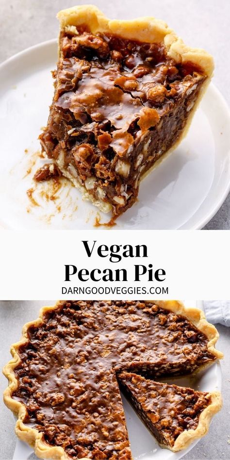 Vegan Pecan Pie Recipe, Vegan Pecan Pie, Vegan Pecan, Vegan Baking Recipes, Vegan Christmas Recipes, Vegan Thanksgiving Recipes, Dessert Simple, Pecan Pie Recipe, Vegan Thanksgiving