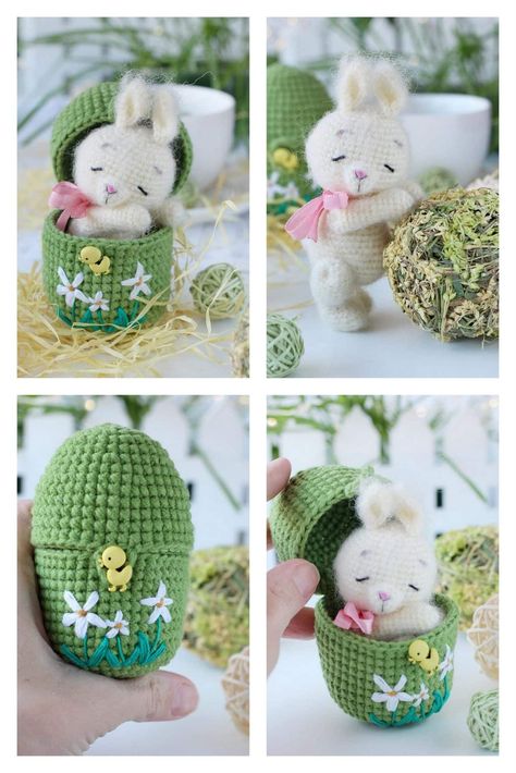 Amigurumi Easter Bunnies Free Pattern 6 Crochet Easter Decorations, Easter Crochet Patterns Free, Amigurumi Easter, Handmade Baby Toys, Crochet Easter, Crochet Bunny Pattern, Easter Crochet Patterns, Amigurumi Bunny, Crochet Rabbit