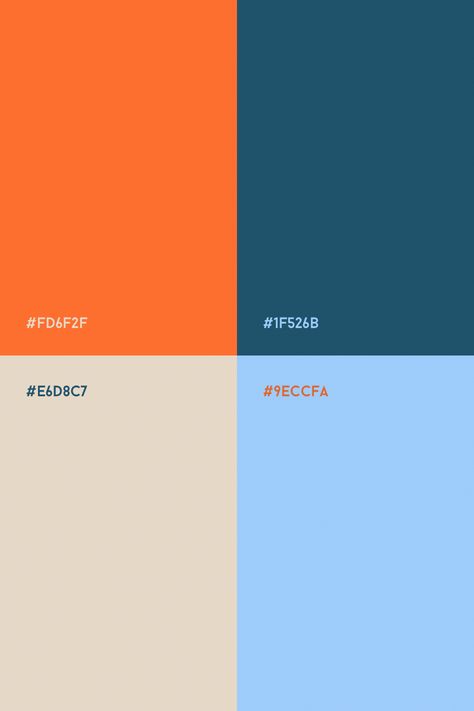 Orange, dark turquoise, beige and baby blue color palette Navy And Orange Palette, Navy Orange Palette, Blue Orange Tan Color Palette, Bright Orange Colour Palette, Periwinkle Orange Color Palette, Beige Blue Palette, Dark Bright Color Palette, Aviation Color Palette, Orange Blue Cream Color Palette