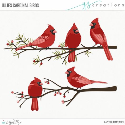 Cardinal Drawing, Cardinal Painting, Berry Branch, Inkscape Tutorials, Bird Template, Art Scrapbook, Bird Quilt, Scrapbook Kit, Cardinal Birds