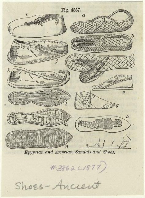 Egyptian and Assyrian sandals and shoes - NYPL Digital Collections Egyptian Shoes, Mesopotamia, New York Public Library, Ancient Egyptian, Public Library, Egypt, New York, Sandals, Books