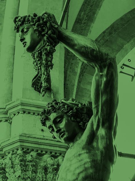 Greek Green Aesthetic, Green Greek Mythology Aesthetic, Green Statue Aesthetic, Green Mythology Aesthetic, Green Demon Aesthetic, Green Royalty Aesthetic, Deuce Gorgon Aesthetic, Green And Gold Aesthetic, Green Mythology