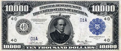 U.S. $10,000 was available till Nixon nixed it in 1969 Thousand Dollar Bill, 10000 Dollars, Dollar Note, Dollar Banknote, Canadian Dollar, Thousand Dollars, Andrew Jackson, What To Sell, Thomas Jefferson