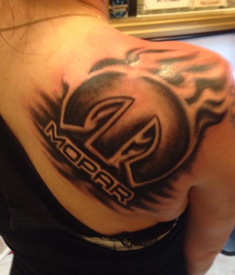 Mopar Fanatic maybe??  :)  ‪#Mopar #BonhamChrysler #Chrysler #Dodge #Jeep #Ram #Tattoos Dodge Tattoo, Ram Tattoos, Mopar Tattoo, Jeep Tattoo, Ram Tattoo, Free Business Tools, Mechanic Tattoo, Jeep Car, Flame Tattoos