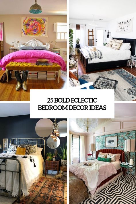 25 Bold Eclectic Bedroom Décor Ideas Eclectic Vintage Bedroom, Colorful Eclectic Bedroom, Eclectic Bedroom Design, Eclectic Decor Bedroom, Bedroom Eclectic, Bold Eclectic, Bold Bedroom, Guest Bedroom Decor, Eclectic Bedroom