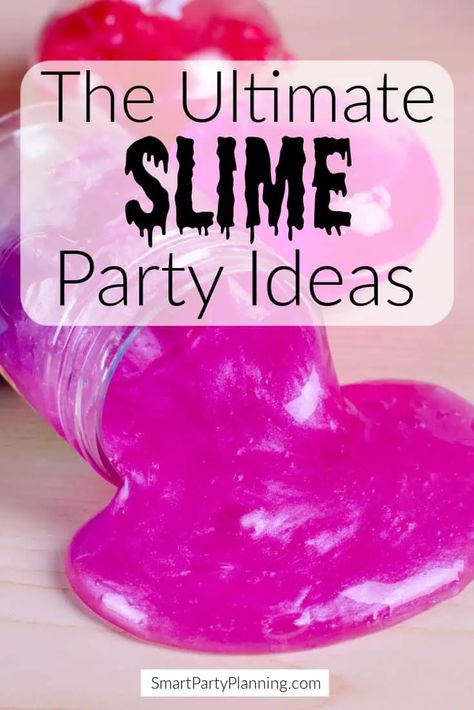 Slime Bday Party Ideas, Slime Party Games, Slime Games For Kids, Slime Party Ideas Decoration, Diy Slime Party, Slime Themed Birthday Party, Slime Party Ideas, Slime Activities, Slime Decorations