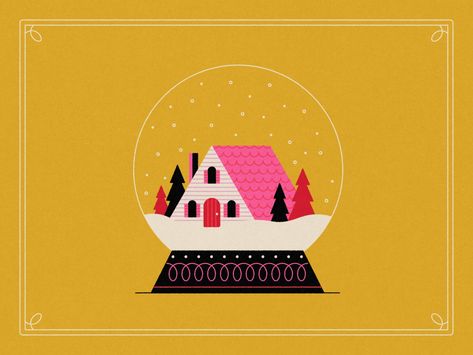 Drawcember: Snowglobe by Alaina Johnson on Dribbble Christmas Graphic Design, Sky Images, Graphic Design Cards, Winter Illustration, Winter Images, Winter Sky, Christmas Graphics, Christmas Poster, Winter Cards