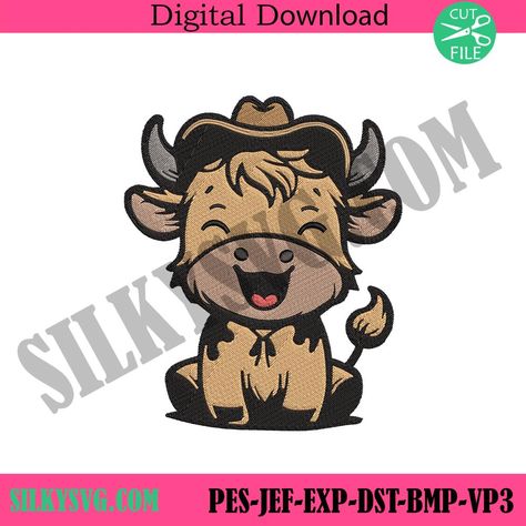 Baby Cow Machine Embroidery Download Design Files, Cute Baby Cow Embroidery Instant Design, Highland Cow Embroidery Design Digital Files, https://silkysvg.com/product/baby-cow-machine-embroidery-download-design-files-cute-baby-cow-embroidery-instant-design-highland-cow-embroidery-design-digital-files-pg30052024sc75/, 3.8 Check more at... Highland Cow Embroidery, Cow Embroidery Design, Cow Embroidery, Embroidery Download, Baby Cow, Baby Cows, Cute Embroidery, Trending Svg