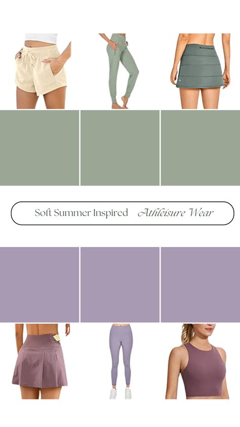 Soft Summer Athleisure, Summer Gym Outfit, Aesthetic Athleisure, Summer Workout Outfits, Soft Summer Palette, Athleisure Summer, Summer Athletic, Summer Workout, Workout Outfits