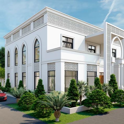 Arabic House Design Exterior, Islamic Architecture House, Moroccan Villa, Mosque Design Islamic Architecture, Villa Exterior, Luxury Villa Design, Hotel Floor Plan, Mosque Design, 3d Floor Plan