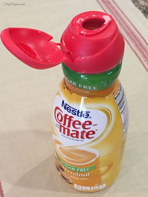 How is this the first time we're seeing this? Coffee Creamer Bottle Crafts, Coffee Creamer Bottles, Coffee Creamer Container, Creamer Bottles, Creamer Container, Dollar Store Bins, Reuse Containers, Diy Organizing, Pantry Storage Containers