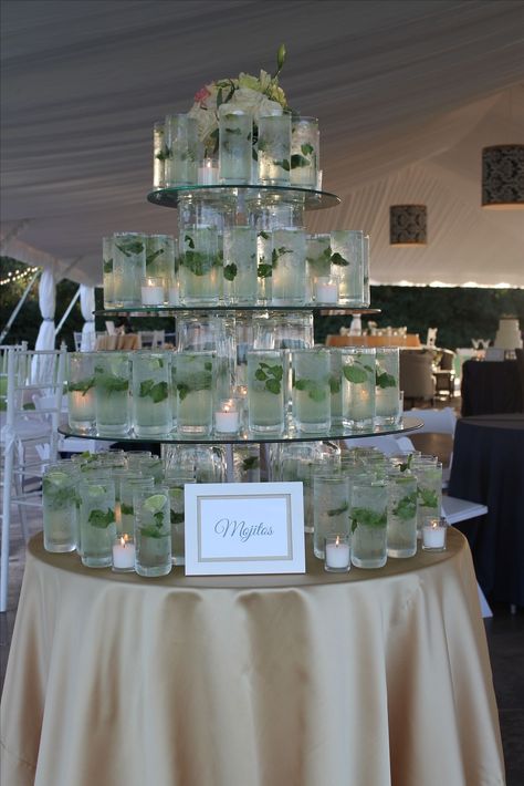 Drink Tower, Mojito Drink, Wedding Drink Station, Havana Nights Party, Drink Display, Reception Drink, Glass Drink, Specialty Cocktail, Island House